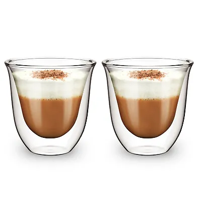 Double Wall Insulated Glass Thermal Coffee Glass Mug Tea Cup 165ml • £11.42