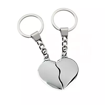 Keyring Heart Midriff Dolce Half IN Stainless Steel Gift Love + Engraving • £47.60