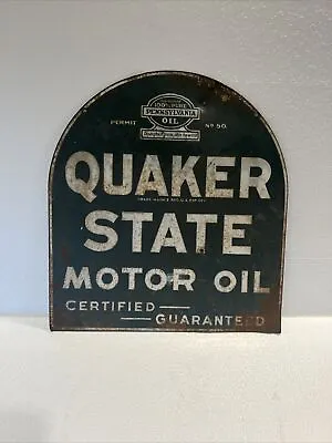 $650 • Buy Vintage ORIGINAL QUAKER STATE  GAS STATION       16”x17” Double Side