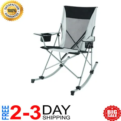 $49.99 • Buy Portable Rocking Chair Outdoor Camping Foldable Seat Cup Phone Holder Polyester