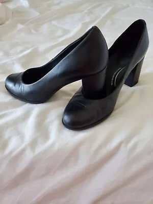 Black Leather Pumps From Geox • $35