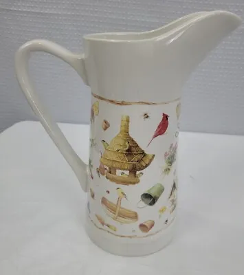 Marjolein Bastin Natures Sketchbook Birds Ceramic Water Pitcher • $16.99