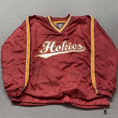 Vintage Virginia Tech Hokies Jacket Men’s Small Red Pullover Windbreaker NCAA • $25.99