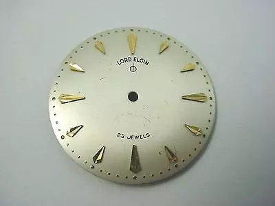 Gold Arrow Markers Lord Elgin 23 Jewels Vintage Pearl Watch Dial 28.37mm NOS • $49