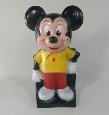 Walt Disney Prod Play Pal Plastics Mickey Mouse Piggy Bank Vintage Coin 1970s • $11.88