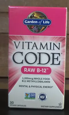 Garden Of Life B12 - Vitamin Code Raw - 30 Capsules - EXP 04/2024 • $12.99