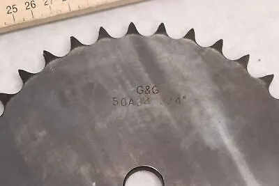 G&G Roller Chain Sprocket Plate Type A Hub Steel 34 Teeth 3/4  50A34 • $10.55