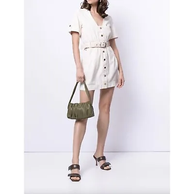 Alice McCall Bronte Belted Ivory Cream Mini Dress Pannacotta Size 4 XS RRP $325 • $89.95