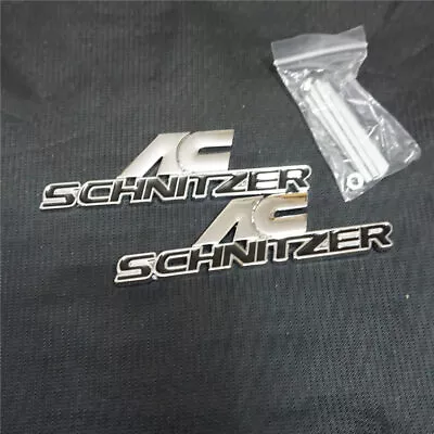 Black Silver Chrome AC SCHNITZER Metal Grille Emblem + Decal Sticker Badge Motor • £14.39