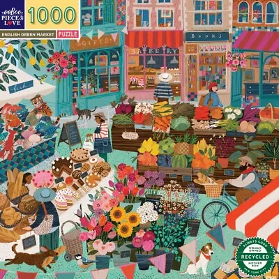 England Green Market  1000 Piece Jigsaw Puzzle By EeBoo Victoria Ball • $47.99