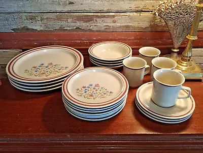 Vintage NEWCOR 22 Pc Stoneware Dinnerware Set ~ Good Earth #413 Made In Japan • $49.50