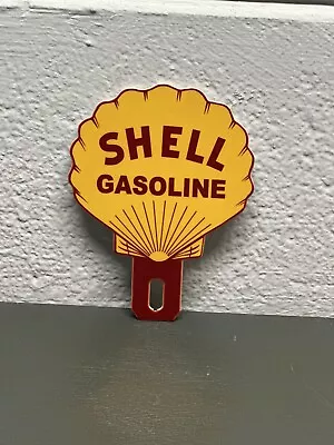 SHELL Gasoline Plate Topper Sign Marine  Motors Sales Service Gas Oil Station • $29.99