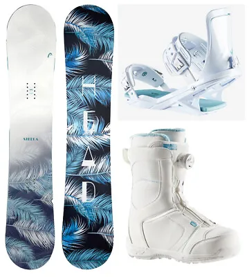 2024 HEAD Stella White Women's Snowboard Package+Bindings+BOA Boots - 143 Cm • $585