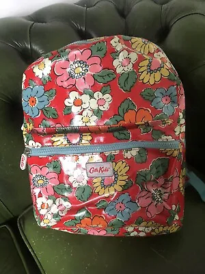£24.99 • Buy Cath Kidston Kids Big Floral Red Flower Oilcloth Rucksack Backpack Vgc Aj09