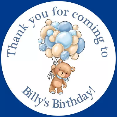 £3.95 • Buy Baby Bear With Balloons Christening Birthday Labels Shower Gloss Stickers