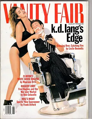 Kd Lang Cindy Crawford Vanity Fair Vintage Rare Collectable Magazine August 1993 • $180.49