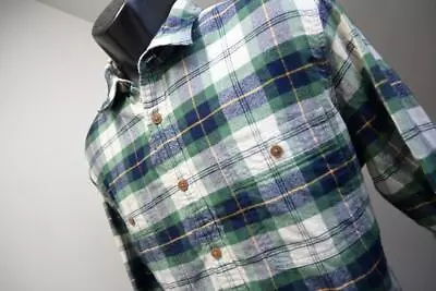 J Crew Mercantile Flannel Camp Shirt Button Up Plaid Long Sleeve Mens Sz Large • $26.99