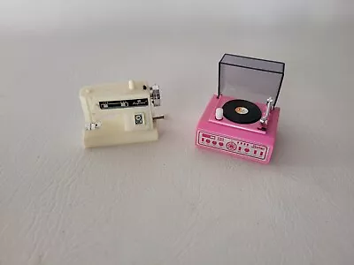 Vtg Barbie Wind Up Turntable And Sewing Machine Mattel Set Tested Works Rare • $42.90