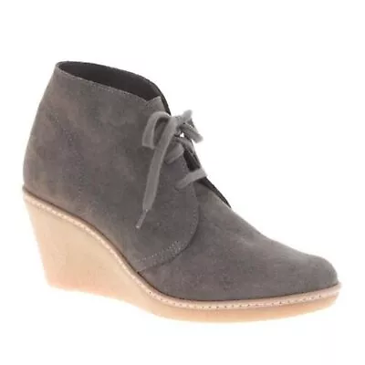 J. CREW 5  MacAlister Grey Suede Wedge Ankle Boot Bootie • $24