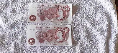 Consecutive 10 Shilling Banknote C/Cashier JS Fforde • £10
