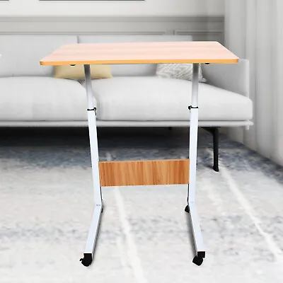 Adjustable Sofa Side Snack Table Coffee End Bedside Table Laptop Desk On Wheels • £26.60
