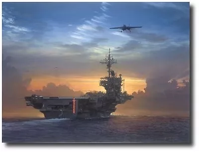 $195 • Buy  Sunset Recovery  By William S. Phillips, USS Kitty Hawk, Limited Edition Print