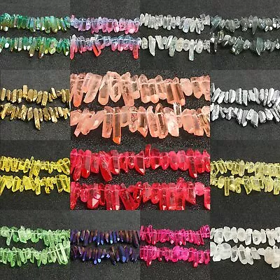 60PCS Natural Quartz Crystal Stick Spikes Points Loose Beads Jewelry Making DIY • $4.99