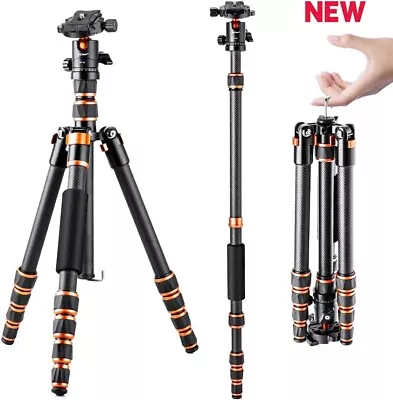 K&F Concept 60 In Carbon Fiber Camera Tripod Lightweight Compact Travel Tripod • $93.99