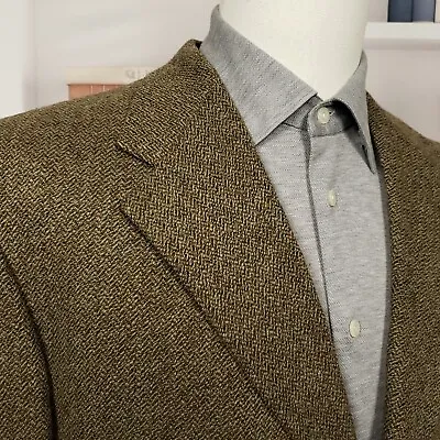 Hart Schaffner Marx Vintage Tweed Blazer Mens 42 Wool Herringbone Three Button • $49.99