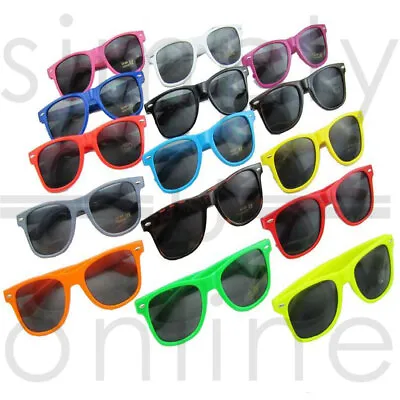£2.49 • Buy Classic Black Lens Sunglasses Mens Ladies Womens Neon Retro Fashion 80s UV400