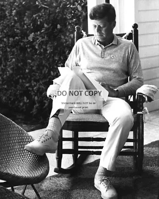 President John F. Kennedy Reading In A Rocking Chair - 8x10 Photo (op-779) • $8.87