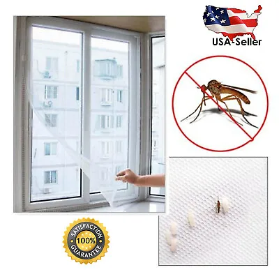 US Mesh Window Magic Curtain Snap Fly Bug Insect Mosquito Screen Net White New • $7.49