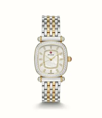 New Michele Caber Isle Two-Tone 18k Gold Diamond Ladies Watch MWW16C000033 • $2400.75