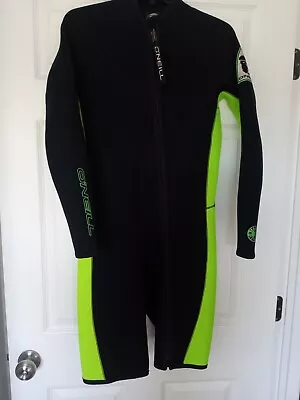 O'Neill Shorty Wetsuit Black Long Sleeve 3mm Size LS Surf Swim Ski Scuba • $35.50