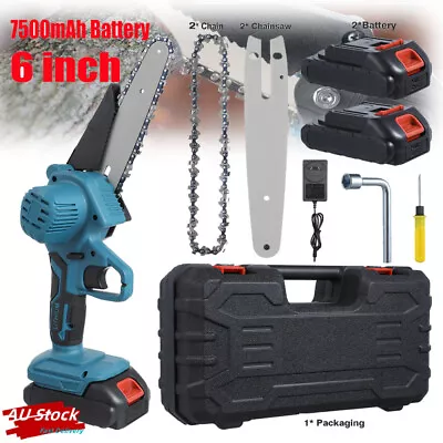 For Makita 6'' Mini Cordless Electric Chainsaw 2X Battery-Powered Wood Cutter • $46.99