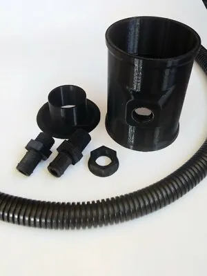 BLACK Rain Water Diverter Kit 68mm Downpipe Water Butt Garden Watering Hose • £16