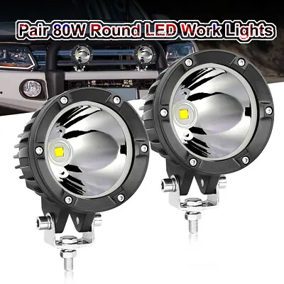 For Polaris Ranger 2x4Inch Round LED Work Lights Bumper Driving Pod Spot Offroad • $65.99