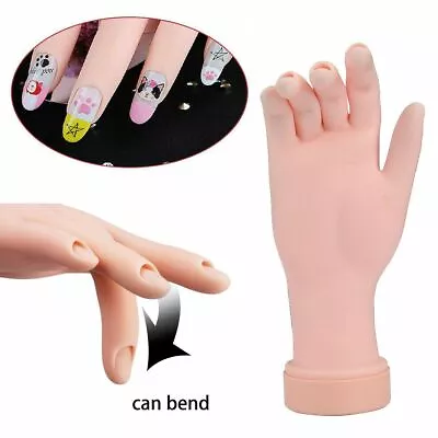 Fake Hand For Nail Art Training And Display Movable Practice Nail Model Supply • $10.99