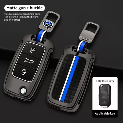 Zinc Alloy Key Case Cover Holder For VW Passat Golf Skoda Seat Remote Keyless • $20.95