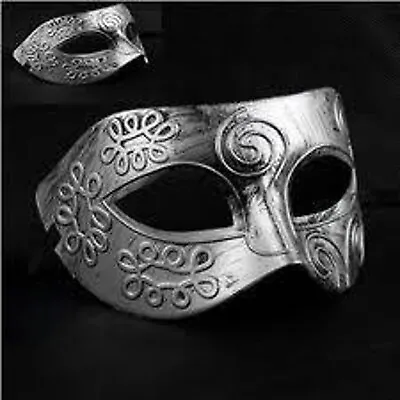 £5.50 • Buy Men's Masquerade Silver Swirl Mask Fancy Dress Venetian New Years Masked  Party
