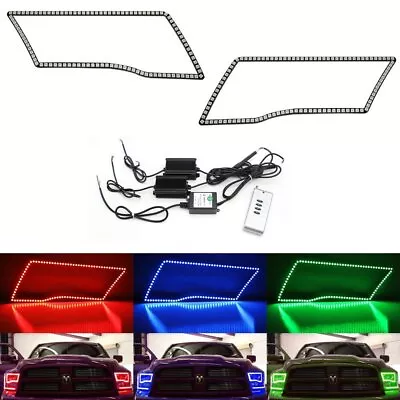 RGB Multi-Color LED Angel Eye Halo Rings For 2009-17 Dodge RAM Truck W/Remote • $71.99