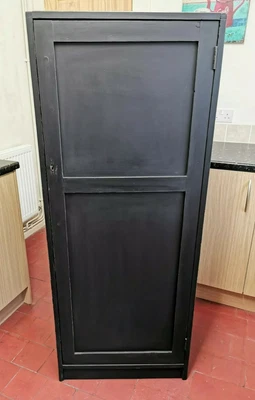 £475 • Buy Linen Cupboard, Stamped Vintage Retro & Lightly Distressed In Pitch Black F&b
