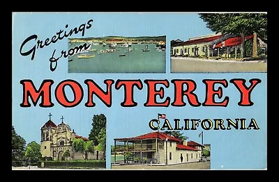 Dr Jim Stamps Us Multiple Views Of Monterey California Linen Unposted Postcard • $0.41