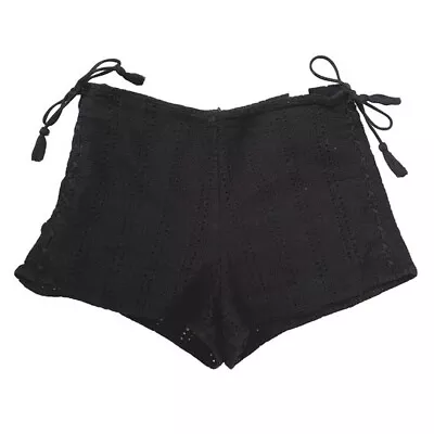 Zara Black Broderie Anglaise Lace-up Eyelet 2  Shorts - S • $20