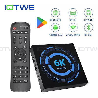 2024 Smart TV BOX Android12.0 128GB 5G WIFI6 6K HD Quad Core BT 5.0 Media Player • $38.99