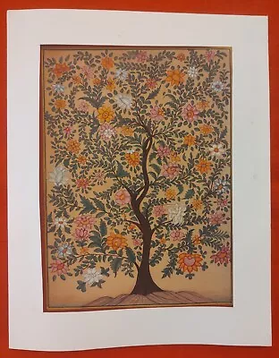 Handmade Tree Of Life Indian Traditional Flower Rajasthani Miniature Painting • $299.99