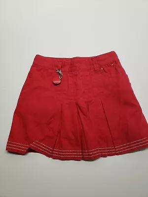 Gymboree Prep School Red Apple Pleated Skirt Girl Size 8 • $7.99