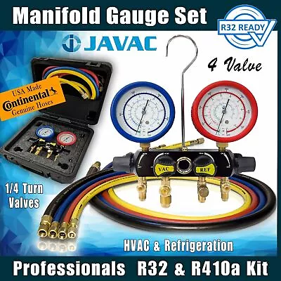 R32 Refrigerant Manifold Gauge Set Quality A2L Rated Set From Javac Australia • $418.95