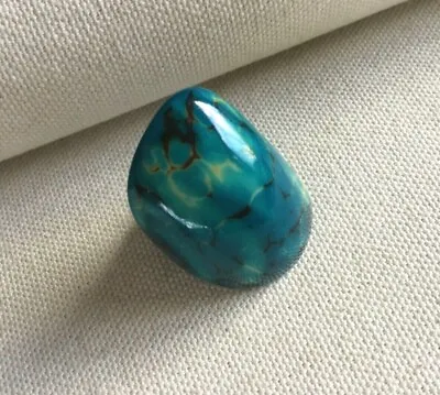 Retro Vintage Resin Modernist Ring W/ Marbled Turquoise Color - Size 6.25 Nice! • $12.99