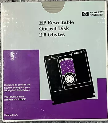 HP 2.6GB Rewritable Magneto Optical Disc 92280F- Factory Sealed. FAST SHIPPING • $76.50